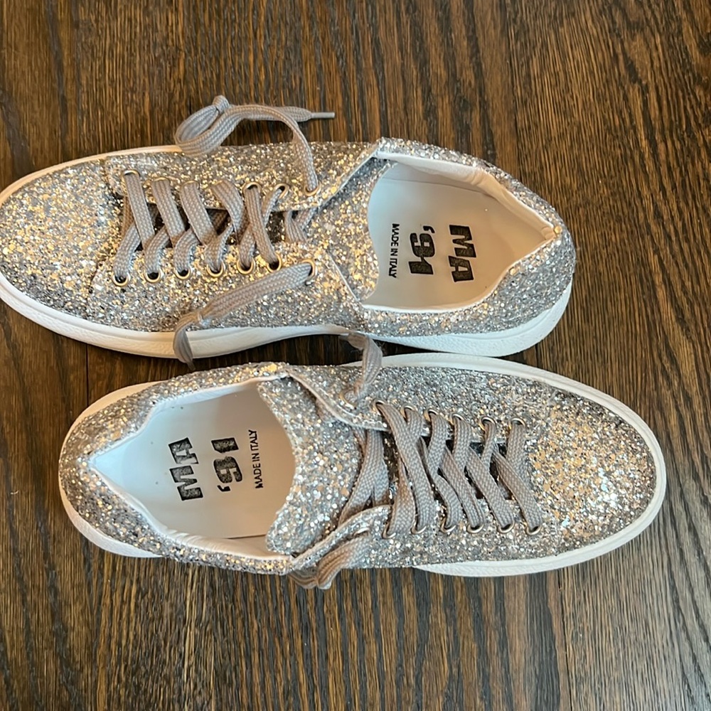 Ma 91 silver sequin sneakers.  Worn 3 times.